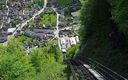 Hallstatt - lanovka k soľnej jaskyni